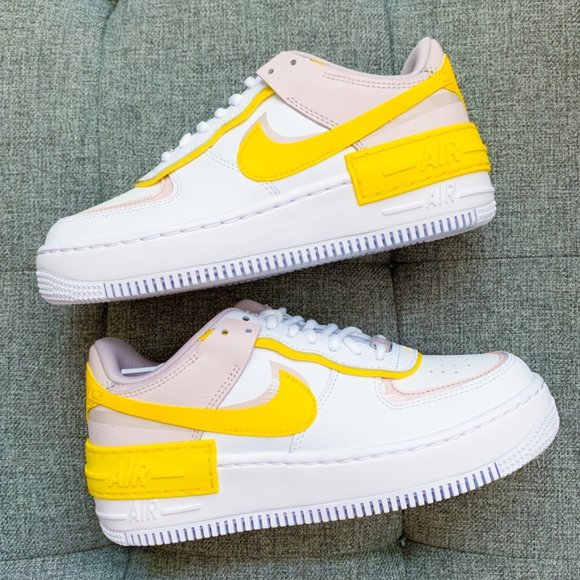 🌸🌼 Air Force 1 white pink yellow shoes sneakers - Picture 2 of 4